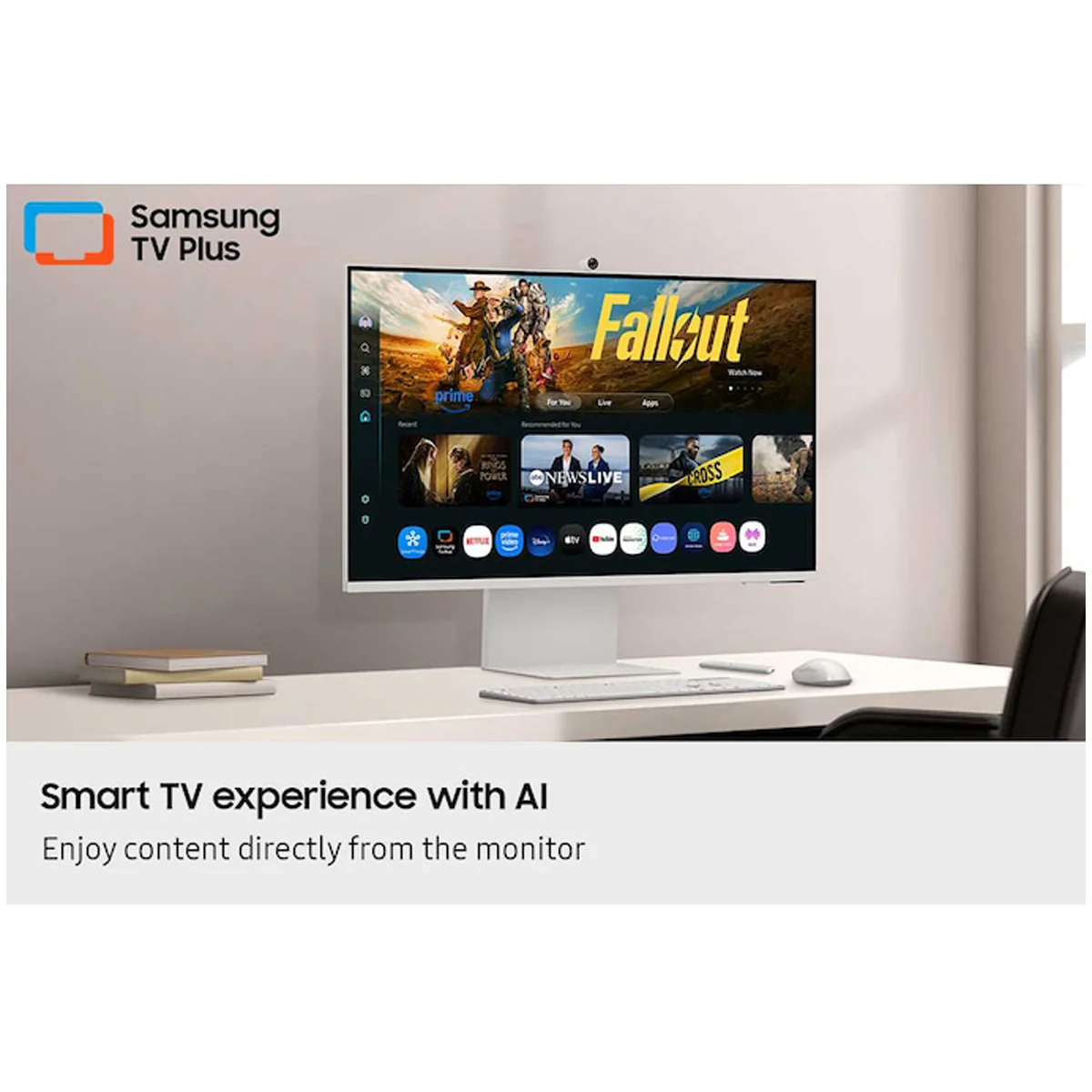 Samsung M8 M80F LS32FM803UEXXP 32" 4K (3840x2160) 60Hz 4ms GTG VA Vision AI Smart Monitor with Tilt, Pivot & Height Adjustment (Warm White) - Image 6