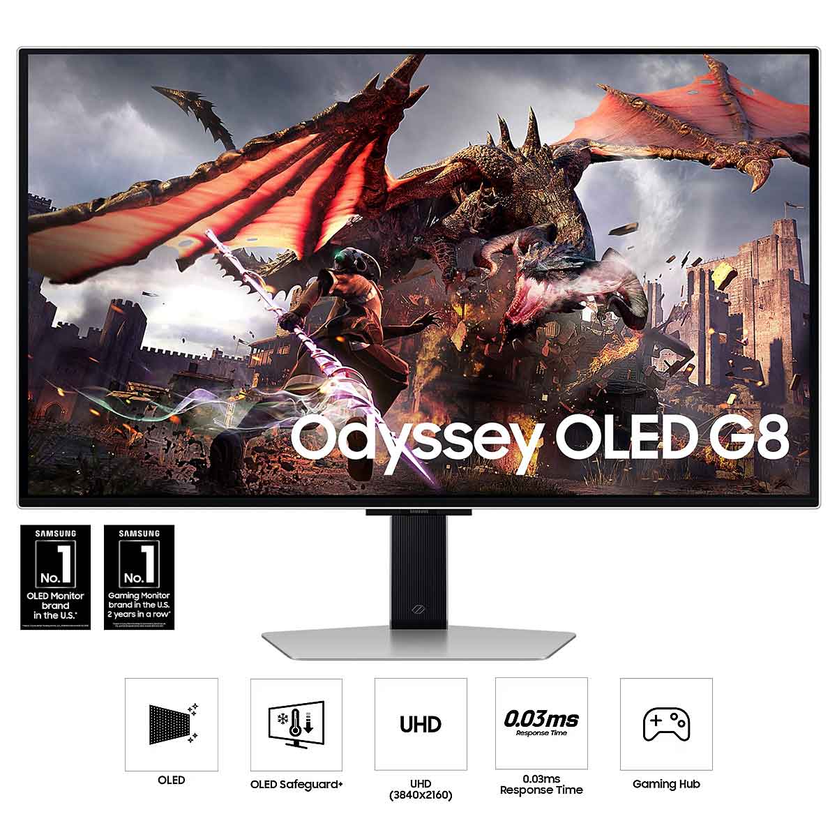 Samsung Odyssey G8 LS32DG802SEXXP 32" 4K (3840x2160) 240Hz 0.03ms (GtG) OLED Gaming Monitor - Image 14