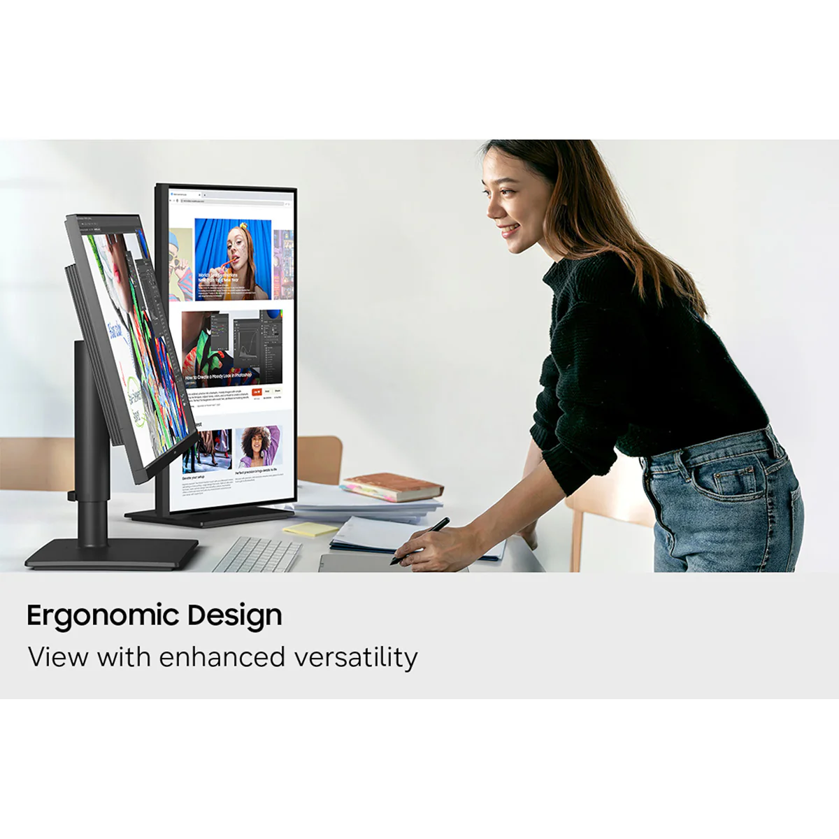 Samsung ViewFinity S8 LS27H802EFAXXP 27" 5K (5120x2880) 60Hz 5ms GTG USB-C & LAN Port IPS Monitor with Tilt/ Height/ Pivot/ Swivel Adjustment + Samsung Soundbar HW-B400F/XP 2.1ch Subwoofer - Image 4