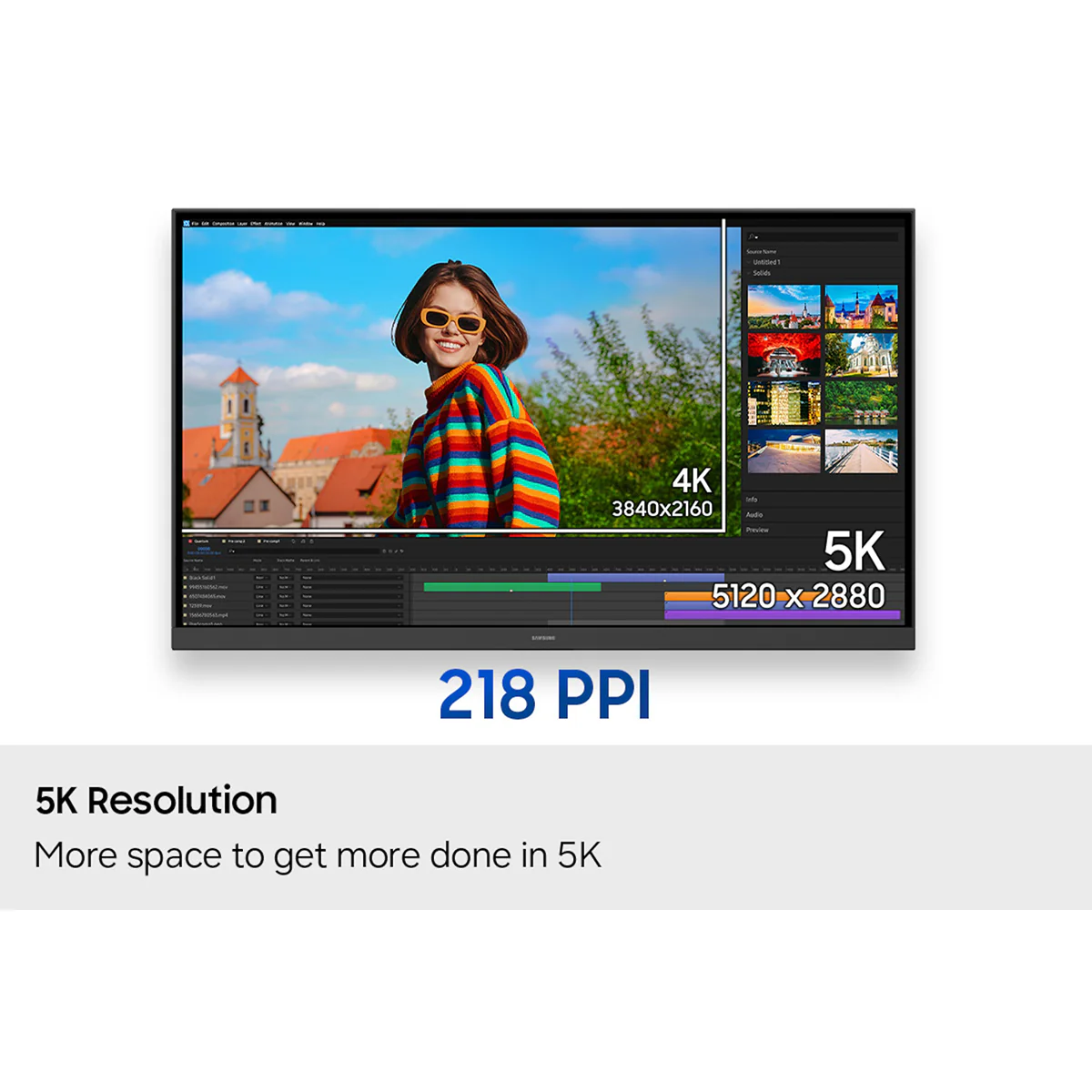 Samsung ViewFinity S8 LS27H802EFAXXP 27" 5K (5120x2880) 60Hz 5ms GTG USB-C & LAN Port IPS Monitor with Tilt/ Height/ Pivot/ Swivel Adjustment + Samsung Soundbar HW-B400F/XP 2.1ch Subwoofer - Image 7