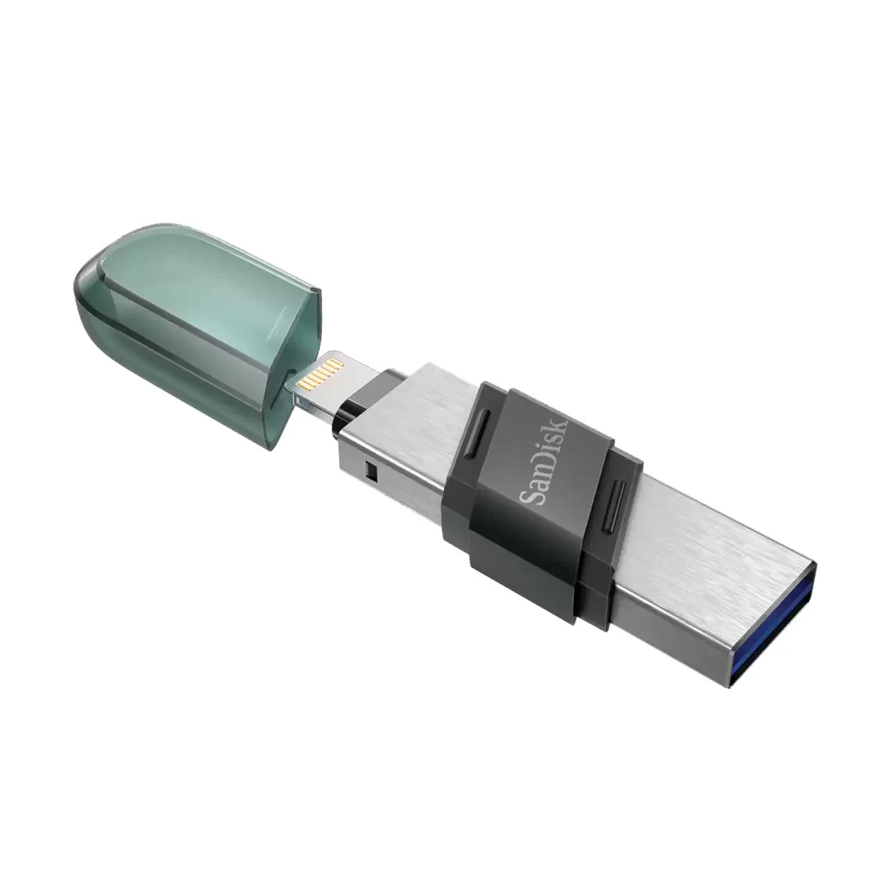 Sandisk IXPAND Flip 64GB 2-IN-1 Flash Drive With Lightning & USB-A Connectors For Iphone & Ipad (Black/Green) (SDIX90N-064G-GN6NN) - Image 2