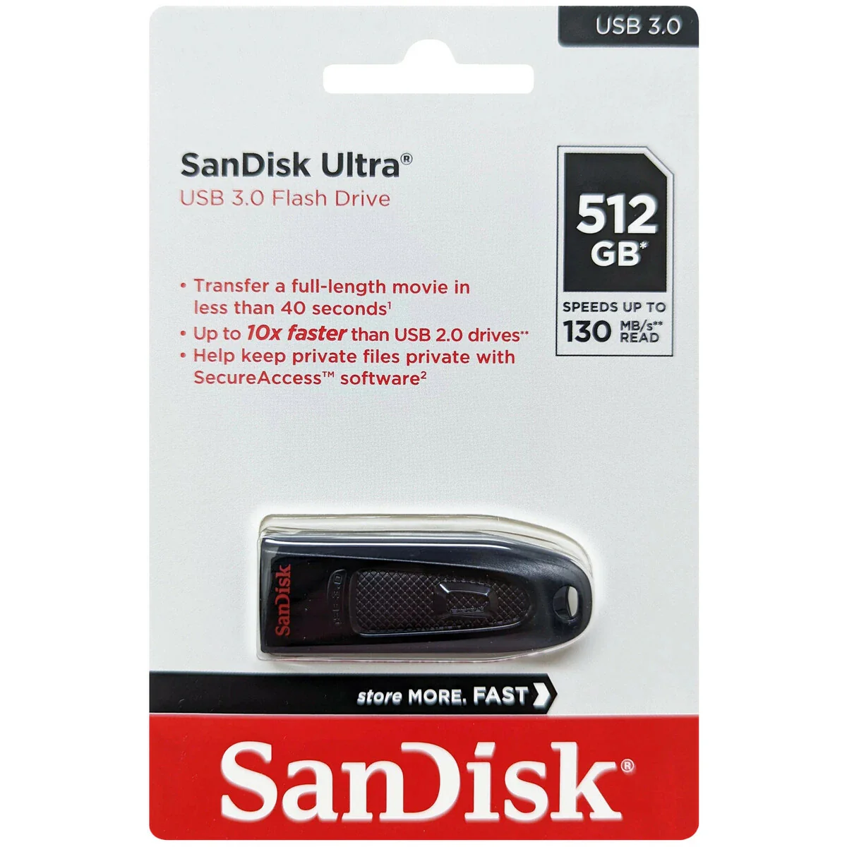 Sandisk Ultra USB 3.0 Flash Drive (128GB, 256GB, 512GB) - Image 7