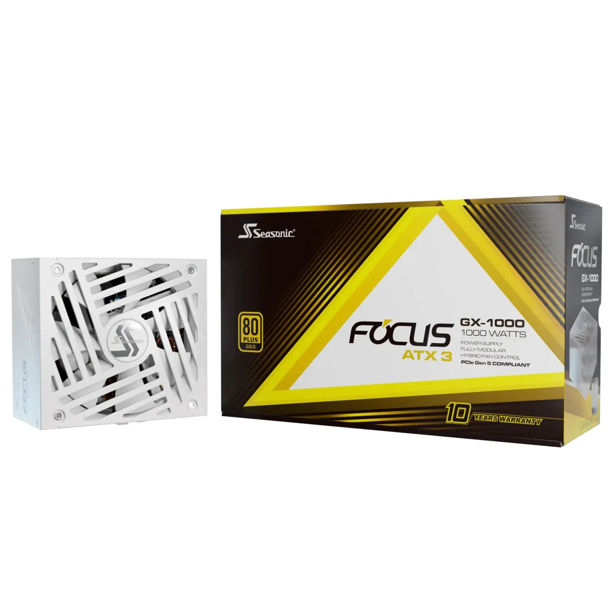 Seasonic Focus GX-1000 ATX 3 1000W 80+ Gold ATX 3.1 & PCIe Gen 5 Fully Modular Power Supply (White) (SRP-FGX102-A5A32SF) - Image 10