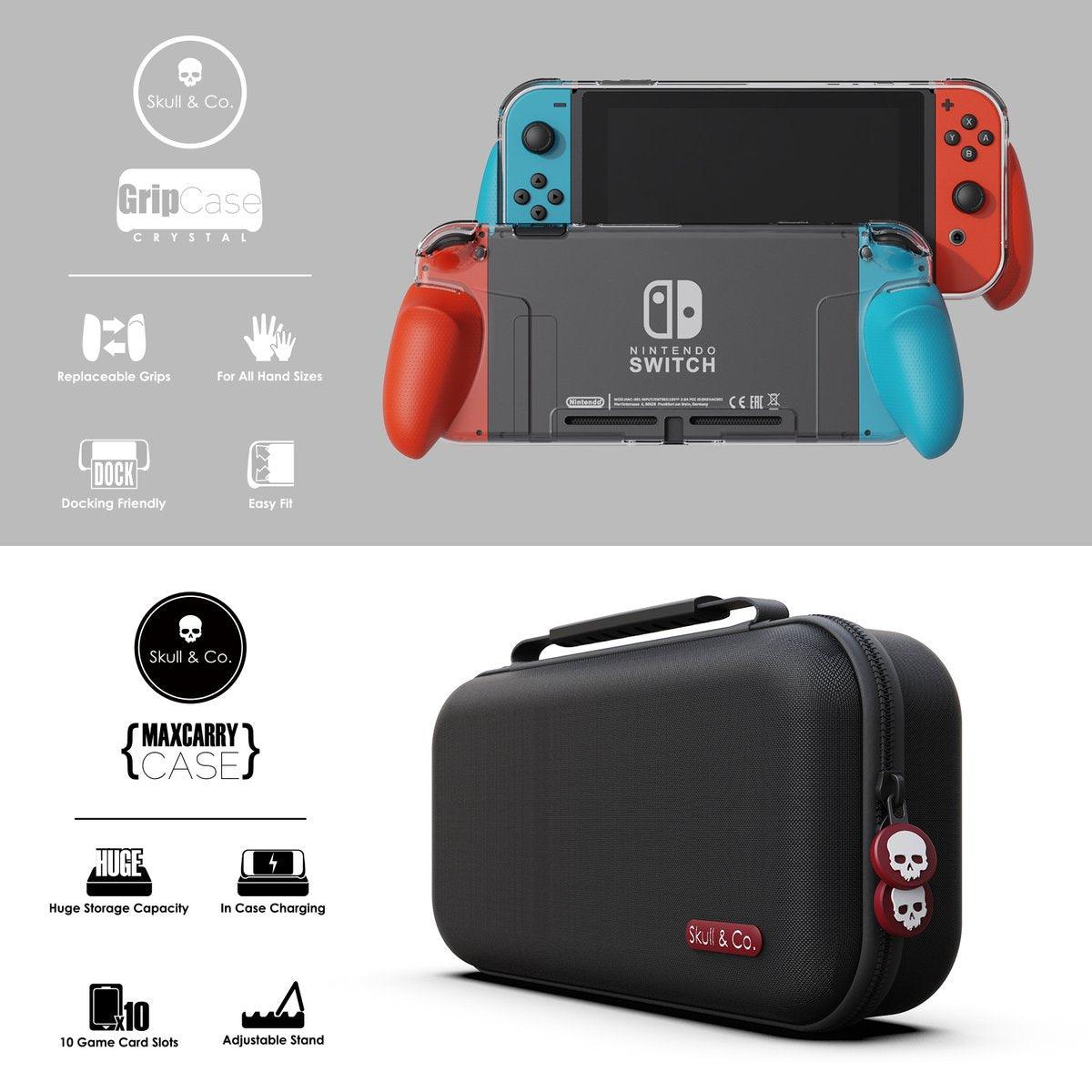 SKULL & CO. NSW MAXCARRY GRIP CASE CRYSTAL BUNDLE (MARIO RED) (NSGCSET2-MR) - Image 3