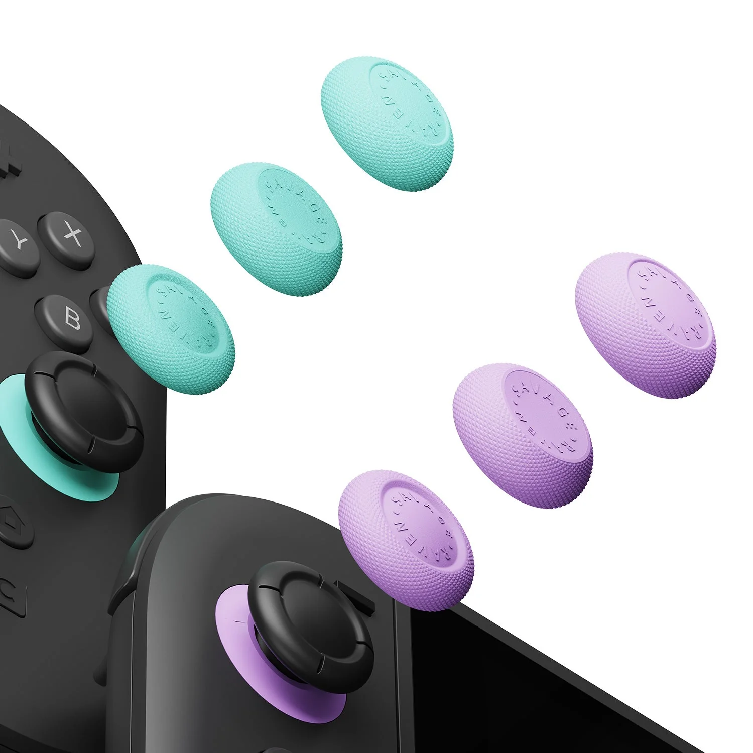 Skull & Co. Thumb Grip for Nintendo Switch 2 (Black, Neon Blue/Red, Galactic Purple, Light Purple/Light Green) - Image 7