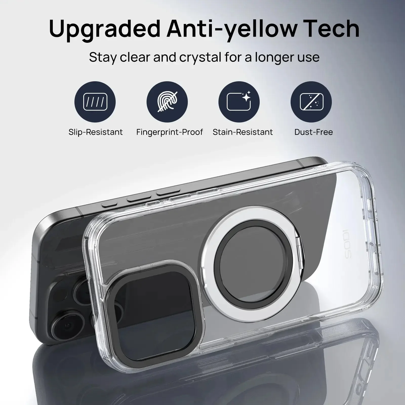 SODI CS02 Magnetic Ring Case w/ 1x HD Screen Protector and 1x Camera Lens Protector Bundle for iPhone 16 (iPhone 16 Pro, iPhone 16 Pro Max) - Image 5