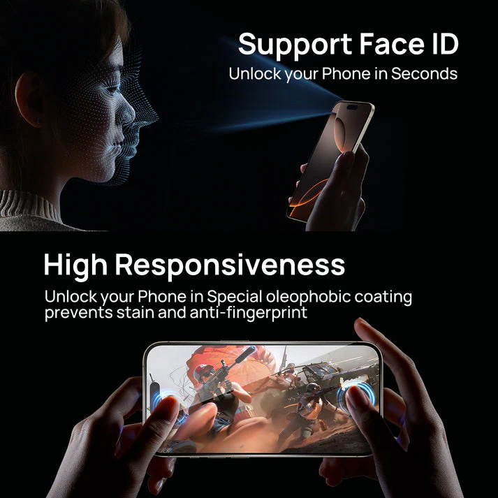 SODI SP03 Privacy Screen Protector with Camera Lens Protector for iPhone 16 Pro Max [2 Pack] - Image 4