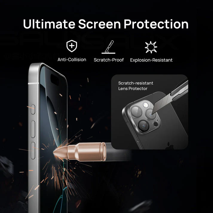 SODI SP03 Privacy Screen Protector with Camera Lens Protector for iPhone 16 Pro Max [2 Pack] - Image 5