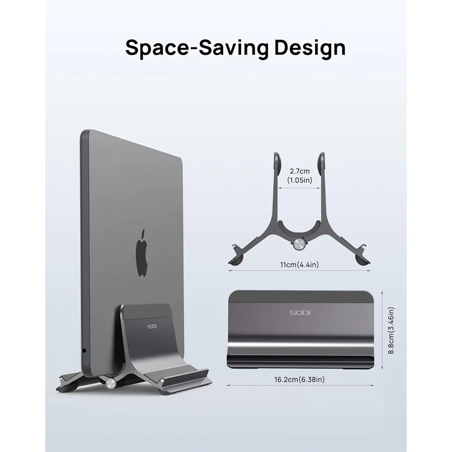 SODI ST02 Aluminum Gravity Holder for MacBook (Grey, Black) - Image 7