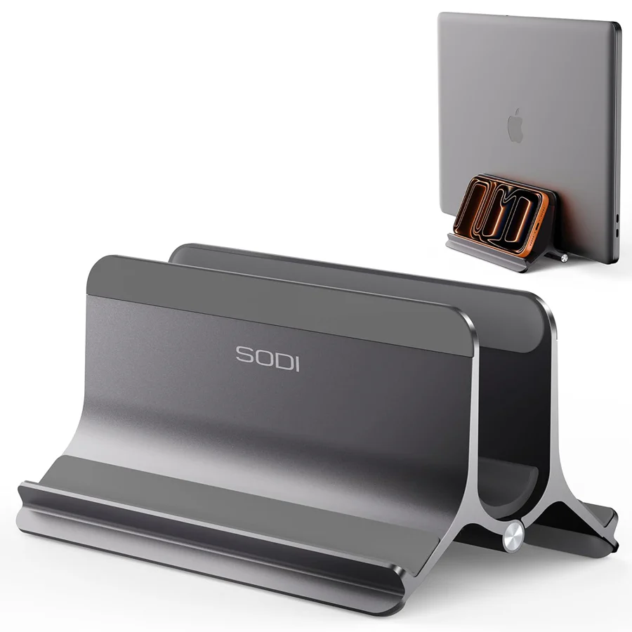 SODI ST02 Aluminum Gravity Holder for MacBook (Grey, Black) - Image 9