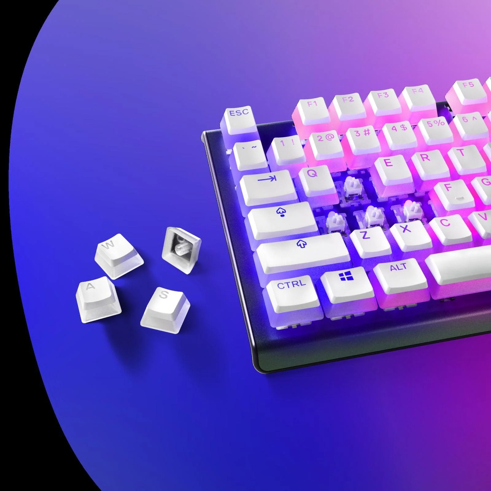 Steelseries Prismcaps Universal Double Shot PBT Keycaps (White) (PN60203) - Image 2