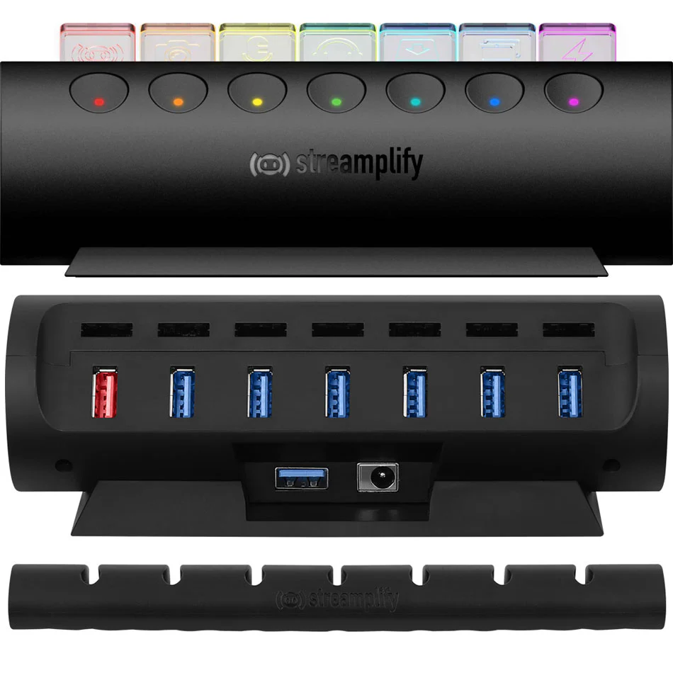 Streamplify Hub CTRL 7 7-Port RGB 3.0 USB Hub (Black) - Image 5