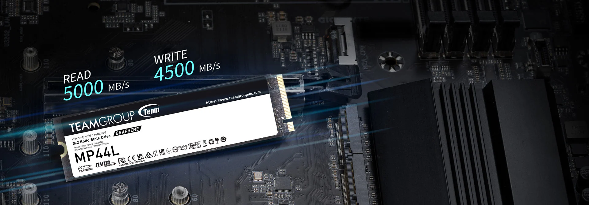 Teamgroup MP44L M.2 2280 1TB PCIE 4.0 X4 NVME 1.4 TLC Internal SSD w/ Heat Dissipating Graphene SSD Label (TM8FPK001T0C101) - Image 4