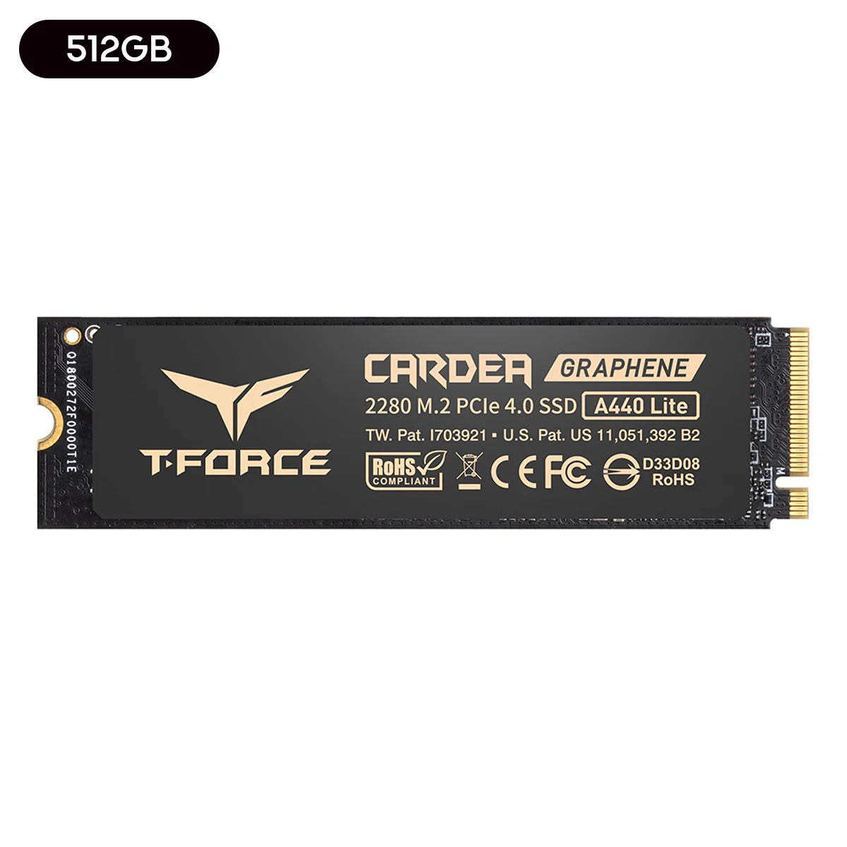 TeamGroup T-Force Cardea A440 Lite M.2 2280 PCIe Gen4 x4 NVMe 7400MB/s Read Gaming SSD with Graphene Heat Sink (512GB, 2TB) - Image 5
