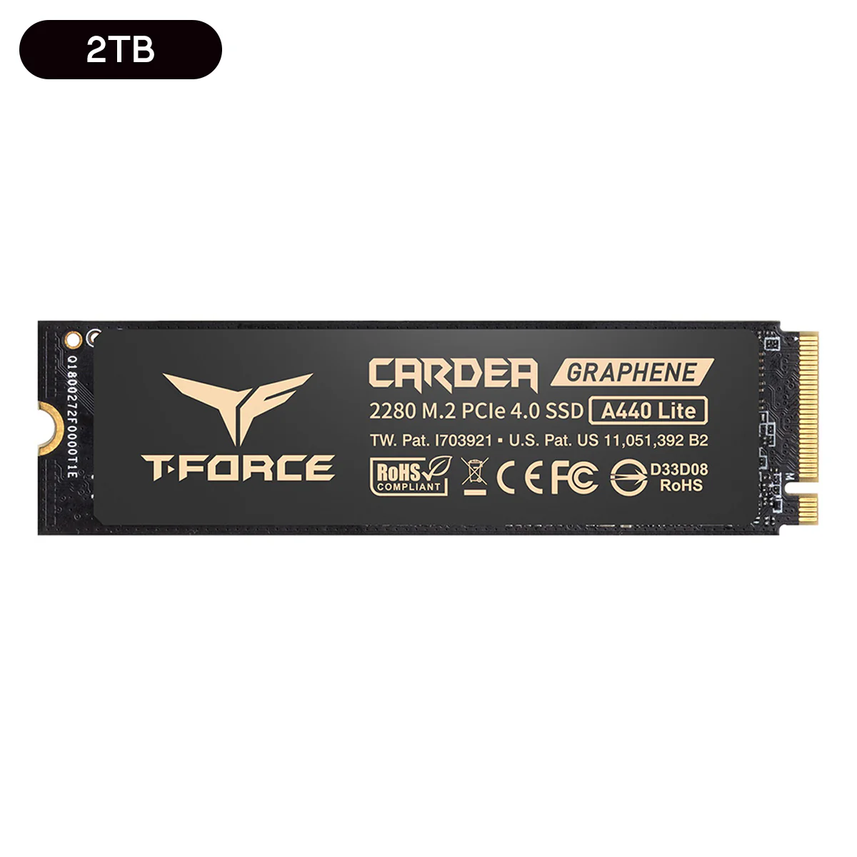TeamGroup T-Force Cardea A440 Lite M.2 2280 PCIe Gen4 x4 NVMe 7400MB/s Read Gaming SSD with Graphene Heat Sink (512GB, 2TB) - Image 6