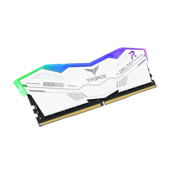Teamgroup T-Force Delta A RGB 32GB (2X16GB) DDR5 AMD Expo 6000MHZ CL38-38-38-78 1.25V Gaming Desktop Memory (White) (FF8D532G6000HC38ADC01) - Image 2