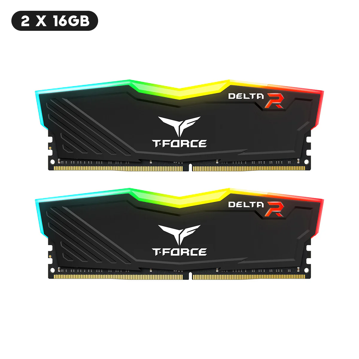TeamGroup T-Force Delta RGB DDR4 32GB (2x16GB) 3600MHz CL18-22-22-42 1.35V Gaming Desktop Memory (Black) (TF3D432G3600HC18JDC01)