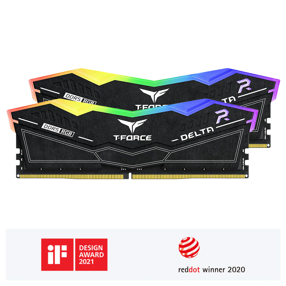 TeamGroup T-Force Delta RGB DDR5 64GB (2x32GB) 6000MHz CL38-46-46-76 1.35V Gaming Desktop Memory (Black, White) (FF3D564G6000HC38GDC01, FF4D564G6000HC38GDC01) - Image 2