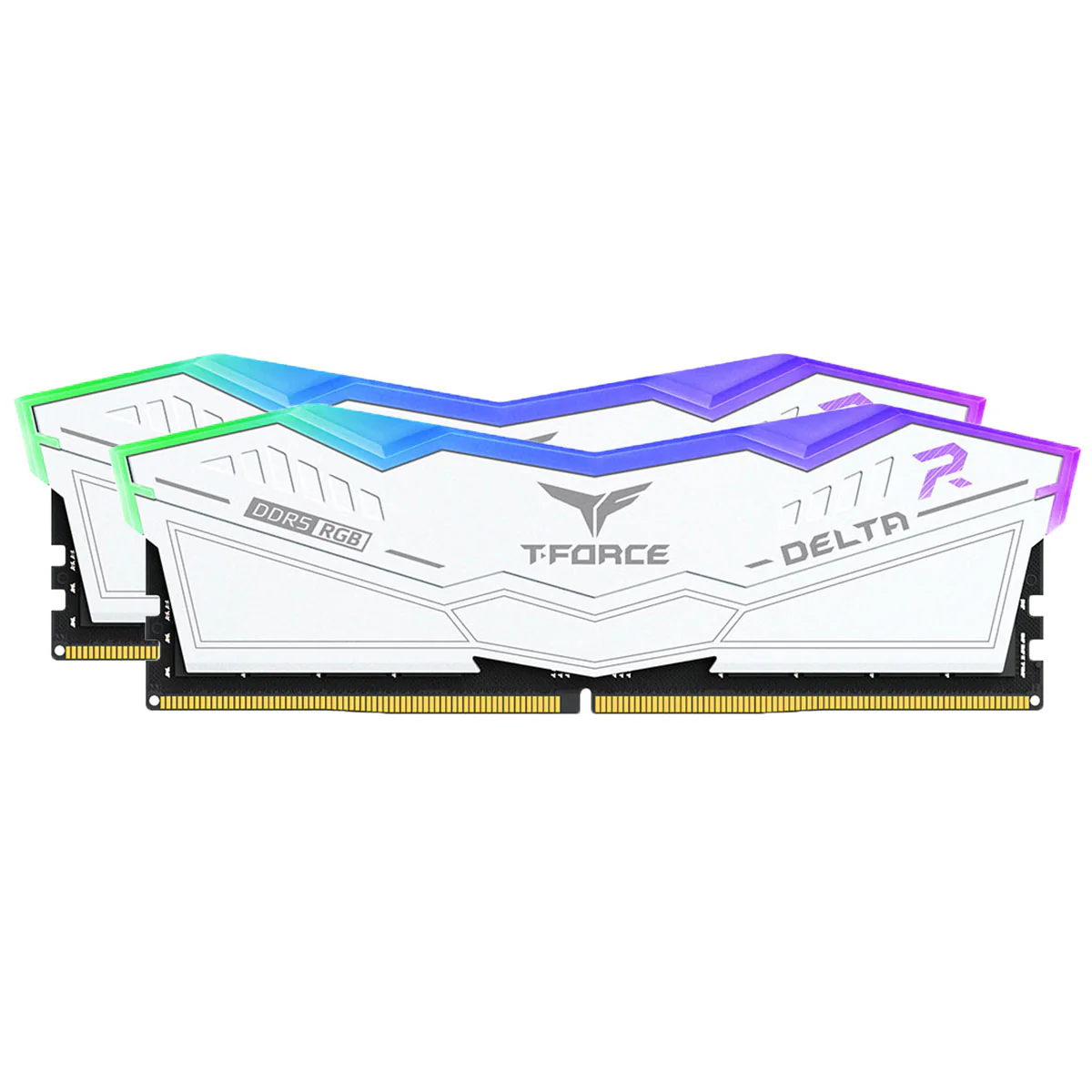 TeamGroup T-Force Delta RGB DDR5 64GB (2x32GB) 6000MHz CL38-46-46-84 1.35V Gaming Desktop Memory (White) (FF4D564G6000HC38JDC01)