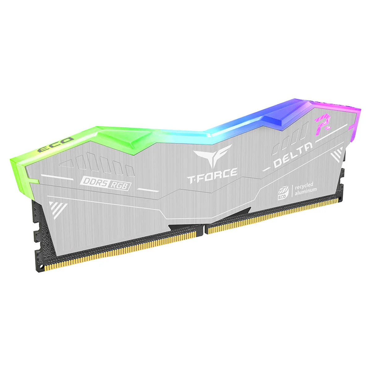 Teamgroup T-force Delta RGB ECO 32GB (2x16GB) DDR5 AMD EXPO 6000MHz CL38-46-46-84 1.35V Gaming Desktop Memory (Silver) (FF2D532G6000HC38JDC01) - Image 3