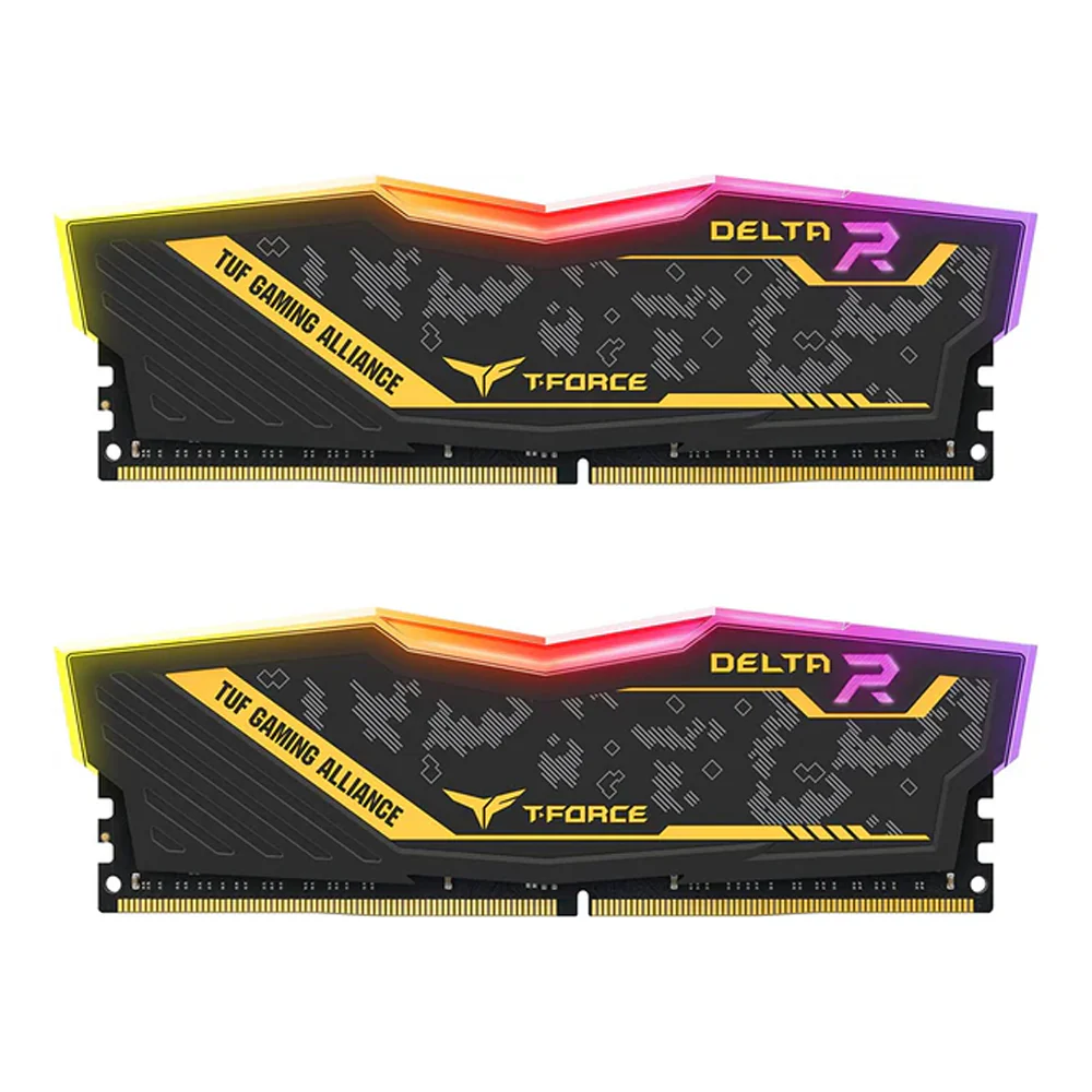 Teamgroup T-Force Delta TUF Gaming Alliance RGB 16GB (2X8GB) DDR4 3600Mhz CL18-22-22-42 1.35V Desktop Memory (TF9D416G3600HC18JDC01)
