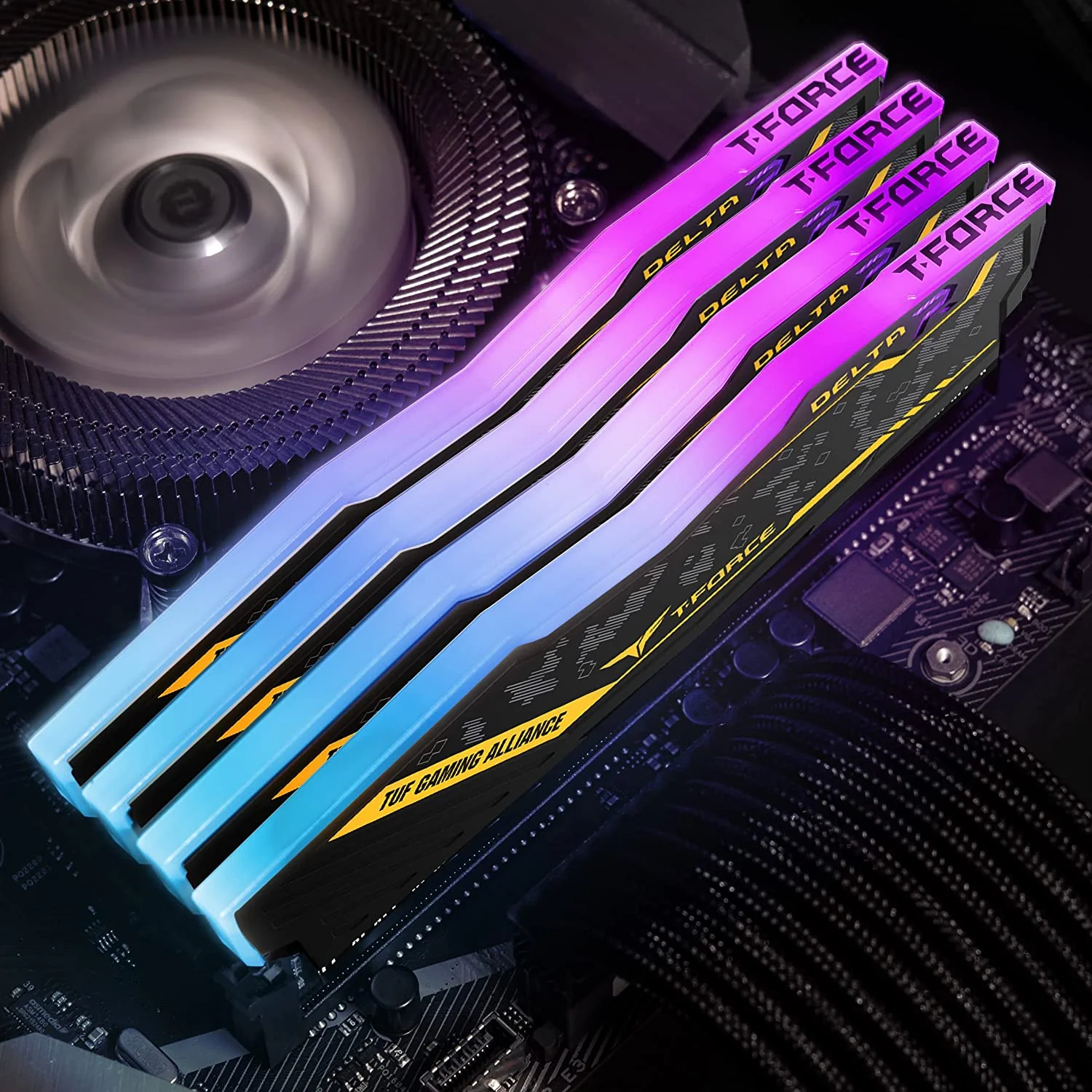 Teamgroup T-Force Delta TUF Gaming Alliance RGB 16GB (2X8GB) DDR4 3600Mhz CL18-22-22-42 1.35V Desktop Memory (TF9D416G3600HC18JDC01) - Image 8