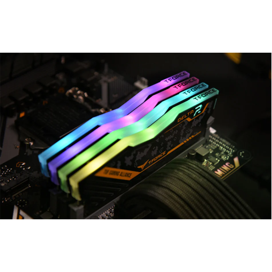 TeamGroup T-Force Delta TUF Gaming Alliance RGB DDR4 32GB (1x32GB) 3200MHz CL16 Desktop Memory (TF9D432G3200HC16F01) - Image 4