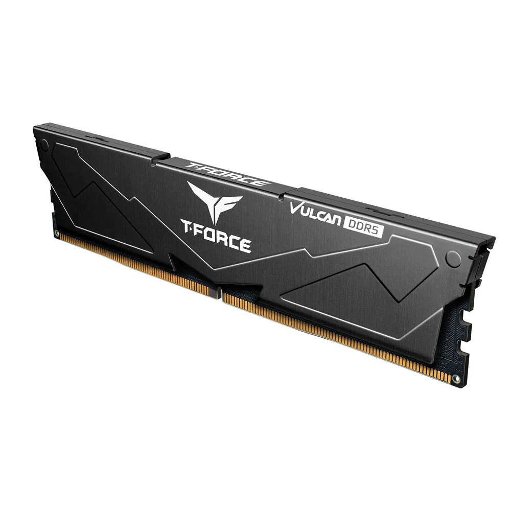 TeamGroup T-Force Vulcan 16GB (2x8GB) DDR5 5200MHz CL40-40-40-76 1.25V Gaming Desktop Memory (Black) (FLBD516G5200HC40CDC01) - Image 2