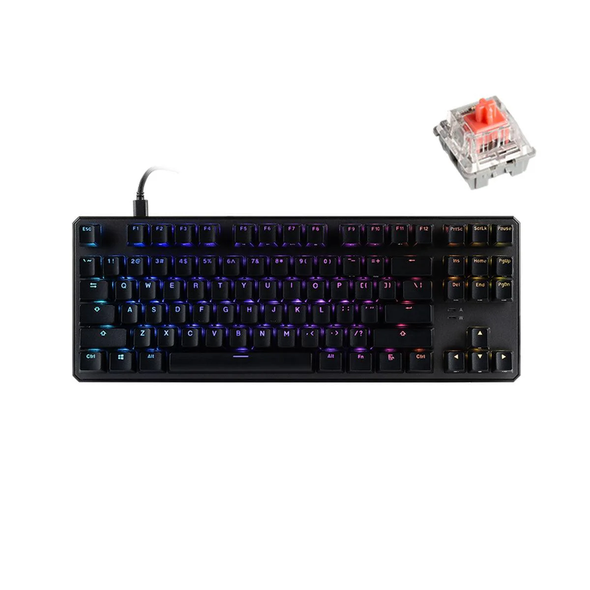 Tecware Phantom+ 87-Keys RGB Wired Mechanical Keyboard (Pre-Lubed Wraith Pink Linear Switches)