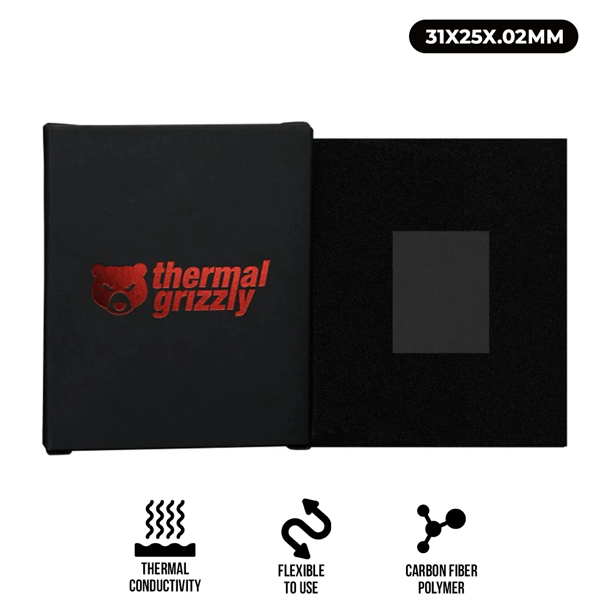 Thermal Grizzly Carbonaut Ultra High Performance Carbon Thermal Pad 31x25x.02mm (TG-CA-31-25-02-R)