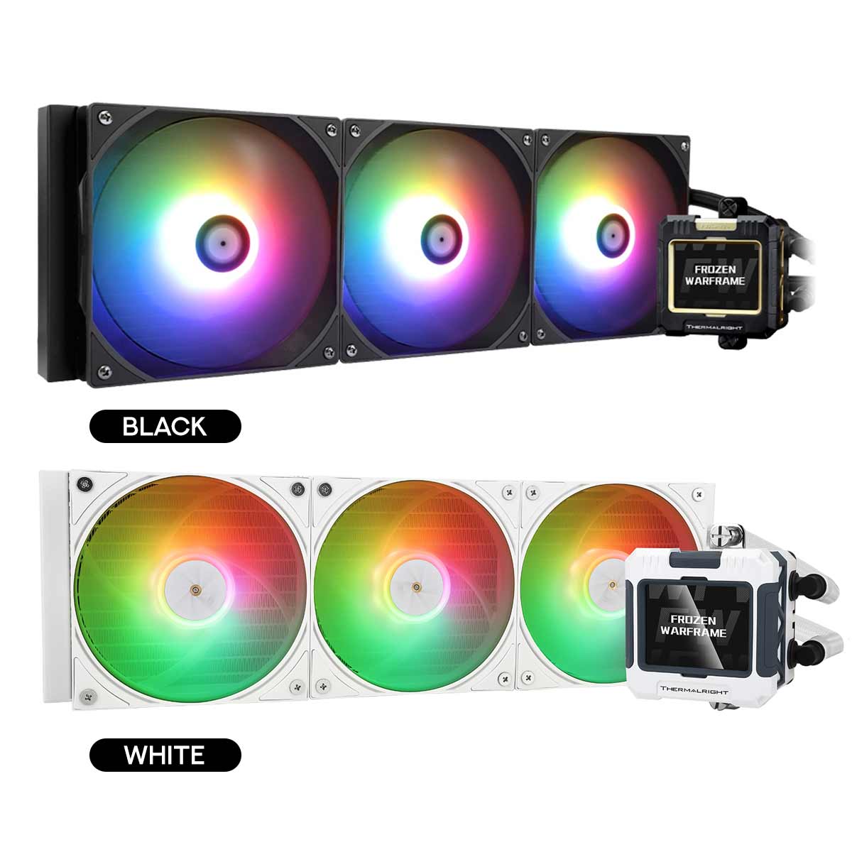 Thermalright Frozen Warframe 360 ARGB AIO CPU Liquid Cooler (Black, White)
