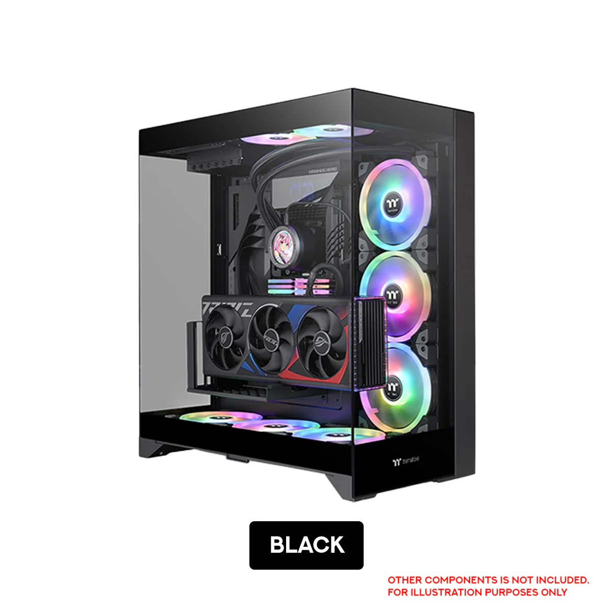 Thermaltake CTE E550 Tempered Glass Dual Chamber Mid Tower Case (Black, Snow) - Image 2