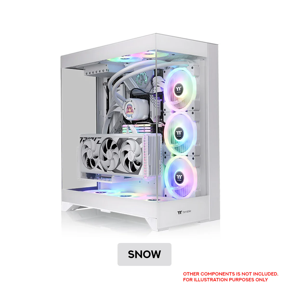 Thermaltake CTE E550 Tempered Glass Dual Chamber Mid Tower Case (Black, Snow) - Image 7