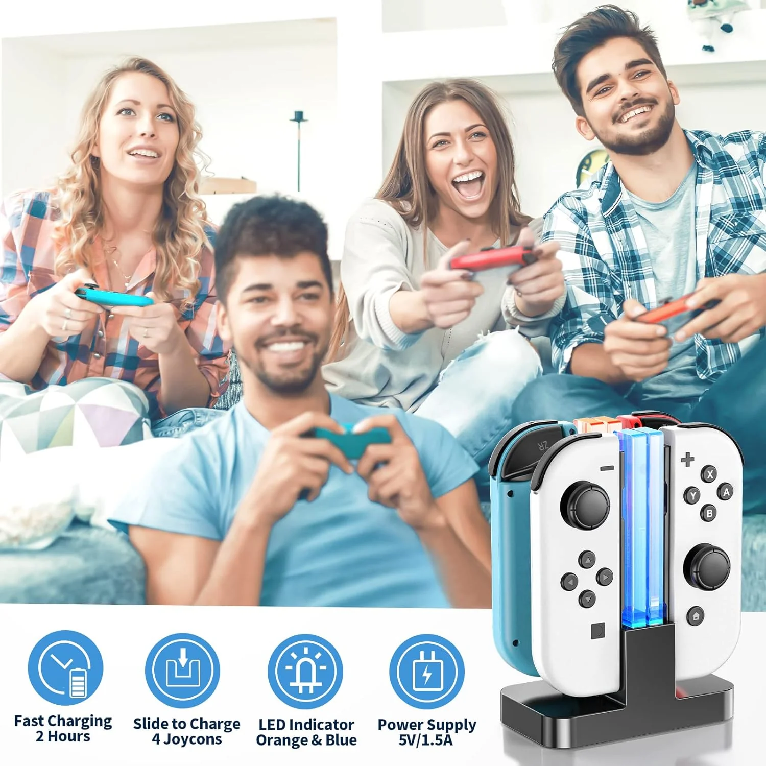 Tokluck Joy Controller Charging Dock For Nintendo Switch (Black) (SW807) - Image 2