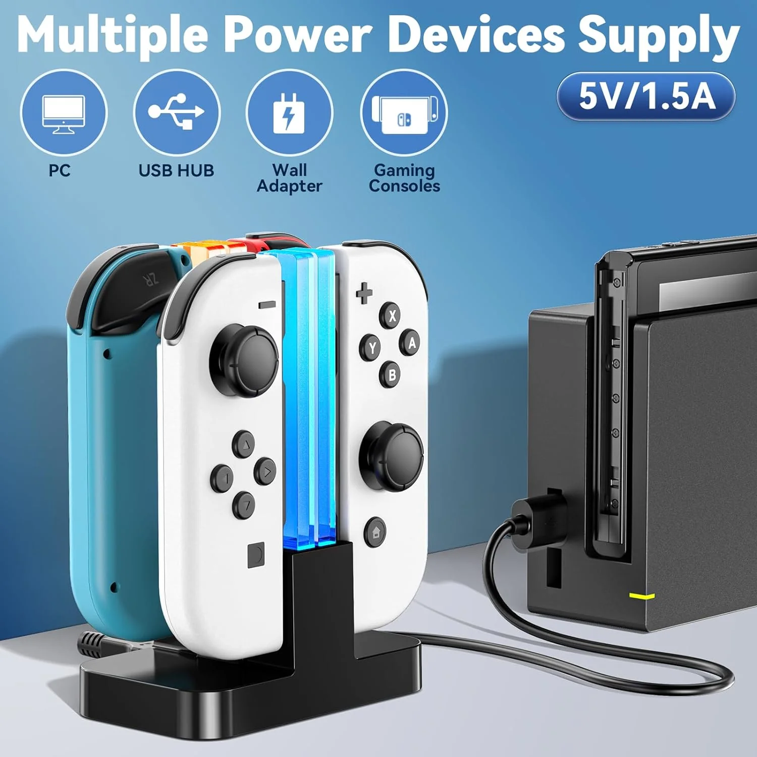 Tokluck Joy Controller Charging Dock For Nintendo Switch (Black) (SW807) - Image 6