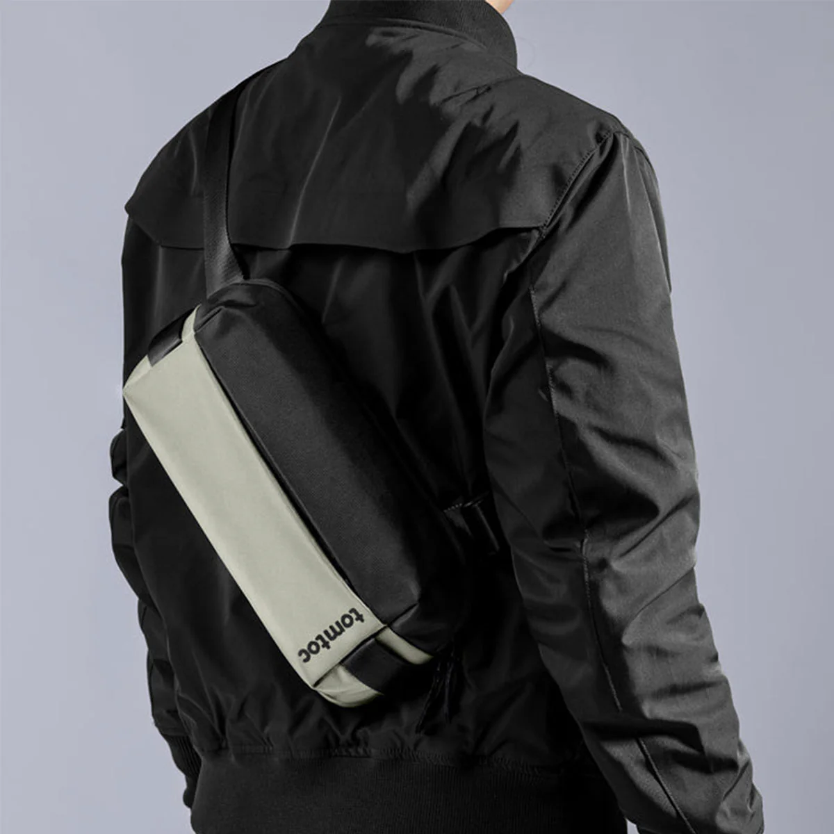 Tomtoc Explorer-T21 Sling Bag With Minimalist EDC Design - Small (Black, Light Gray, Olive Green, Space Grey, Inky Blue) (T21S1D1, T21S1G2, T21S1T1, T21S1G1, T21S1B1) - Image 15