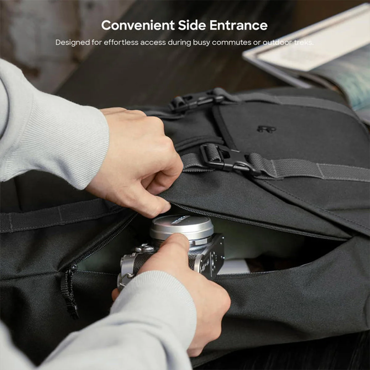 Tomtoc VintPack-TA1 15.6" 22L Flap Laptop Backpack (Dark) (TA1M1D2) - Image 5