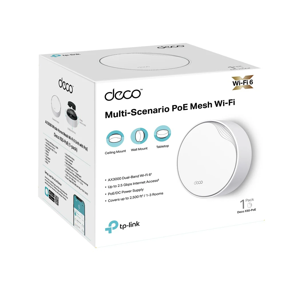 TP-Link AX3000 Whole Home Mesh WiFi 6 System With POE (Deco X50-POE) (1-Pack) - Image 12