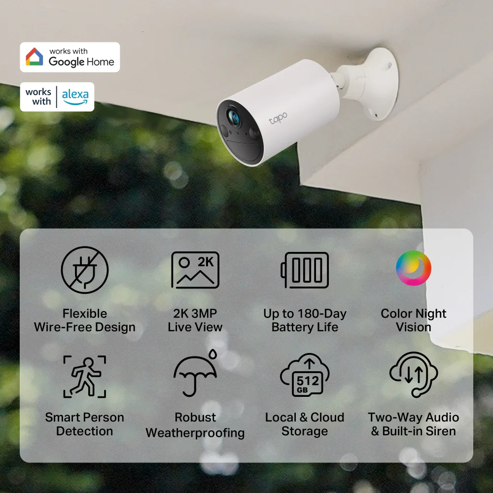 TP-Link Tapo C410 2K Smart Wire-Free Indoor/Outdoor Security Camera - Image 4