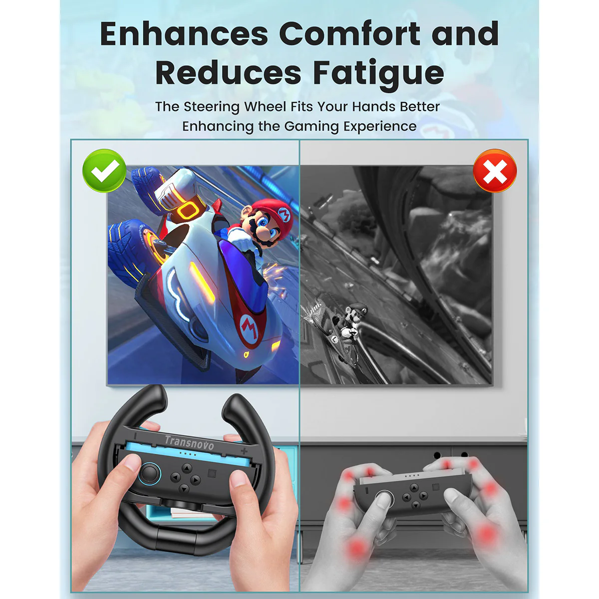 Transnovo Controller Steering Wheel for Nintendo Switch 2 Joy-Pad (NS2-GA02) - Image 8
