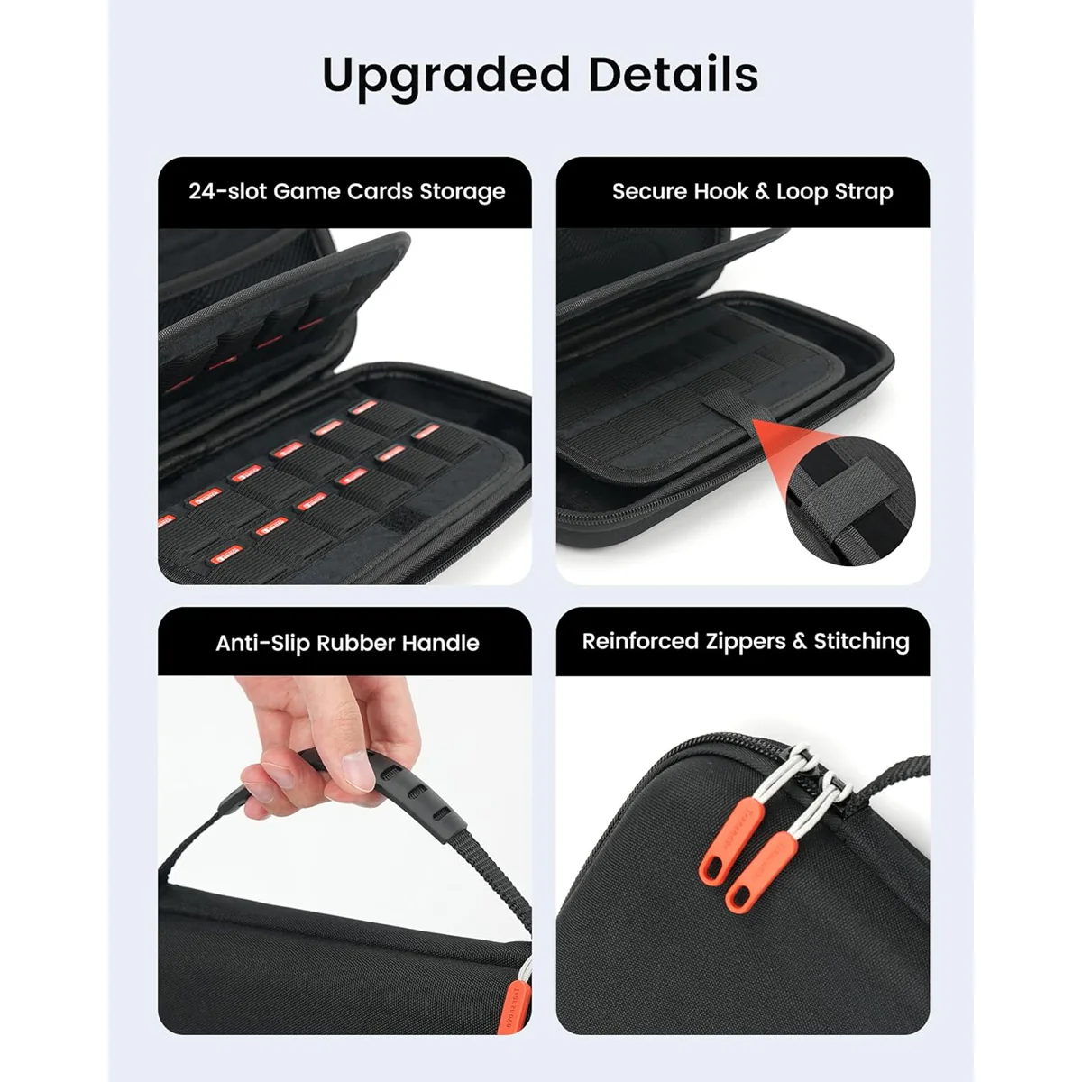 Transnovo Portable Hard Case with Basic Protection Kit for Nintendo Switch 2 (Black) (NS2-CC02-1) - Image 5