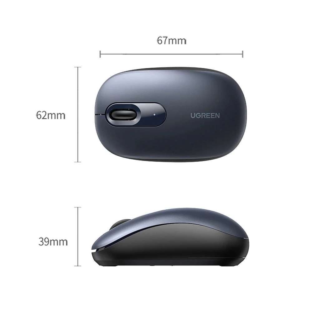 Ugreen 2.4G Portable Wireless Mouse (Cherry Pink, Celadon Green, Moonlight Grey, Dusty Blue, Midnight Blue) - Image 11