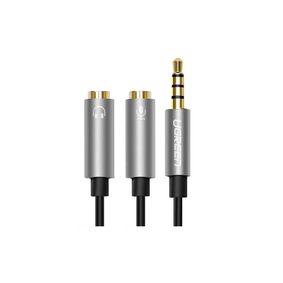 UGreen 3.5mm Male To Dual 3.5mm Female Audio Cable Aluminum Case - 20cm (Black) (AV141/30619) - Image 2