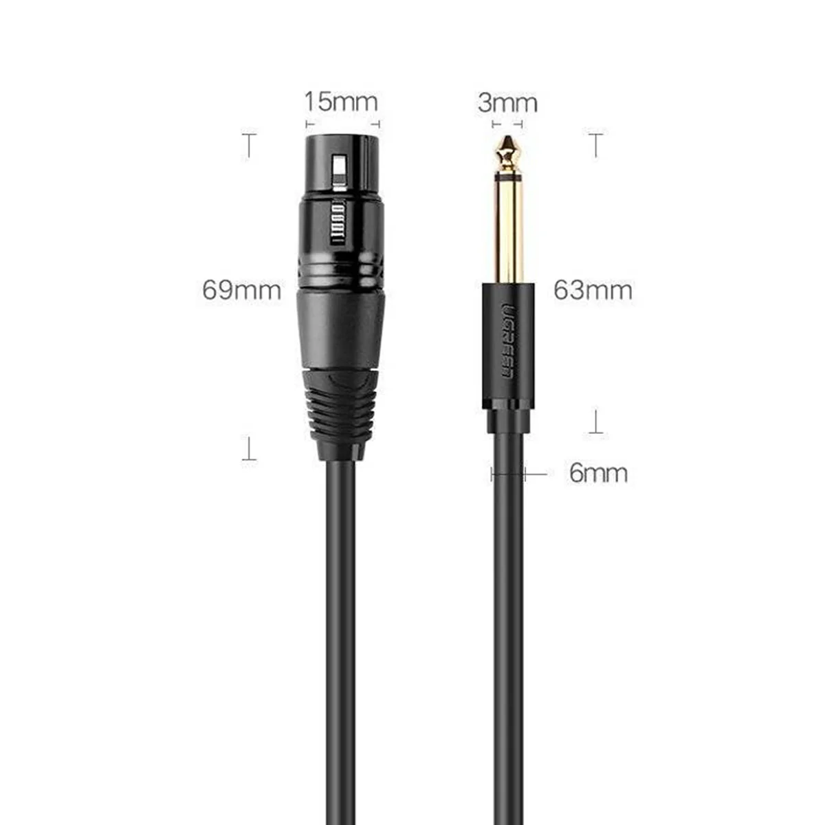 Ugreen 6.5mm Male to XLR Female Cable - 5m (Black) (AV131/20721) - Image 10
