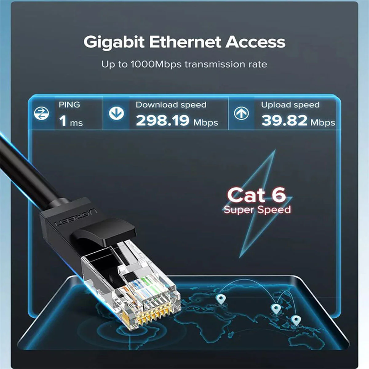 UGreen CAT6 UTP Ethernet Cable - 40M (Black) (NW102/20169) - Image 5