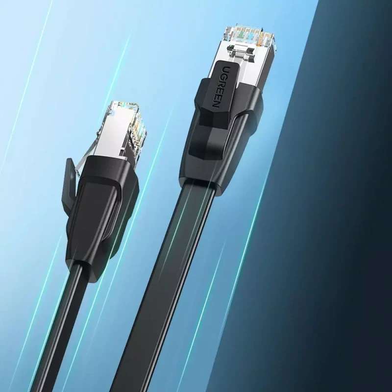 UGreen CAT8 U/FTP Flat Ethernet Cable - 1M (Black) (NW134/10980) - Image 5
