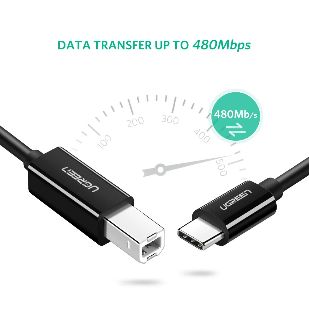 Ugreen USB-C 2.0 to USB-B 2.0 Printer Cable - 2m (US241/80811) - Image 3