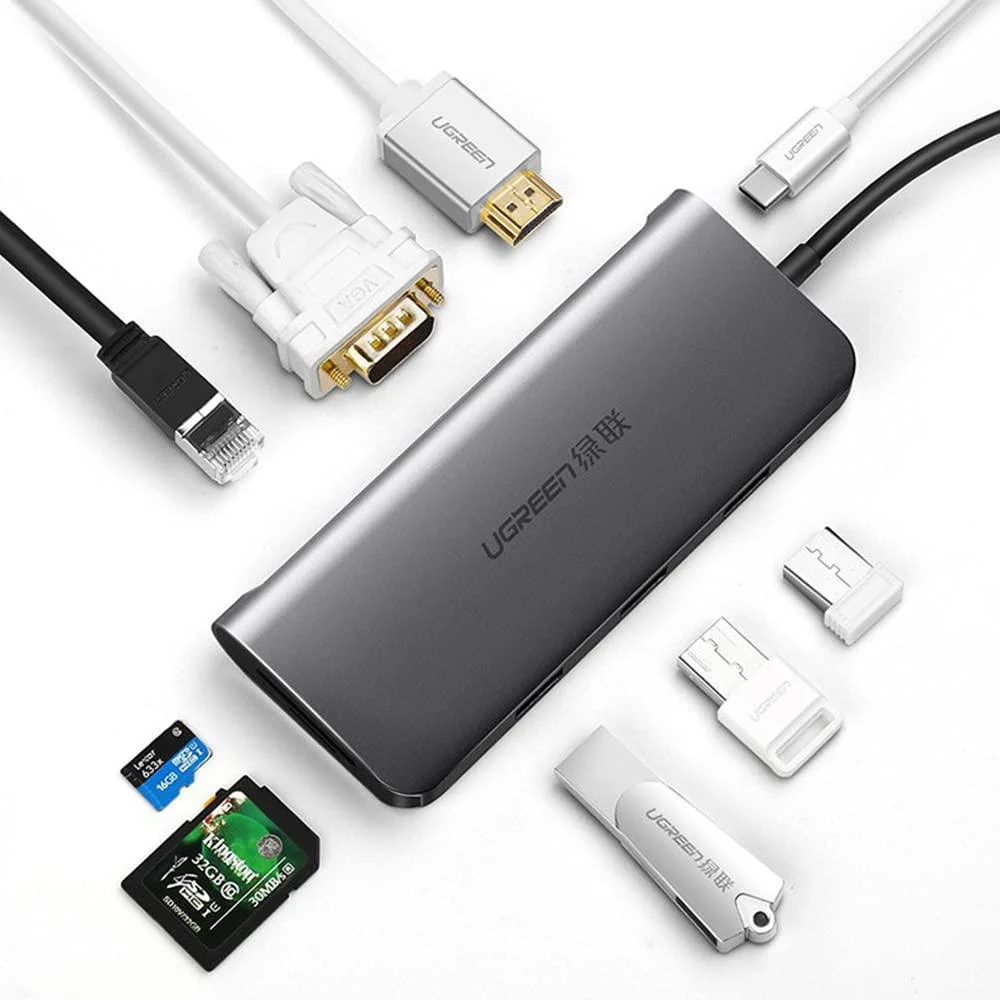 UGREEN USB-C 9-In-1 Multifunctional Adapter (Gray) (CM179/40873) - Image 4