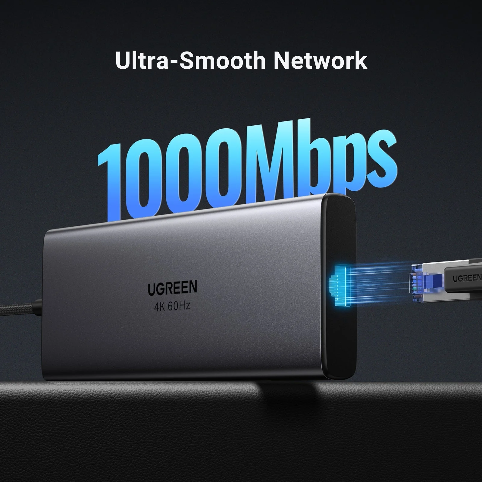 Ugreen USB-C To USB-A 3.2 + USB-A 3.0 + 2xUSB-C 3.2 + 2xHDMI + RJ45 Gigabit + SD & TF + PD Port Converter (10-in-1) Hub (Grey) (CM639/45380) - Image 3