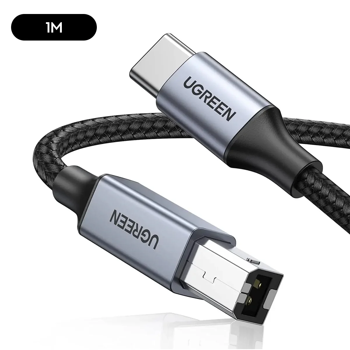Ugreen USB-C to USB-B 2.0 Printer Cable - 1m (Space Gray) (US370/80805)